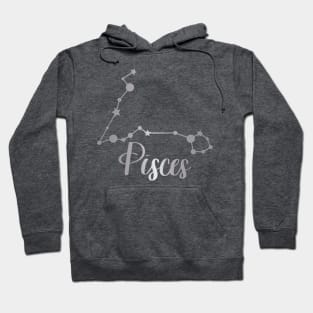 Pisces Zodiac Constellation in Silver Hoodie